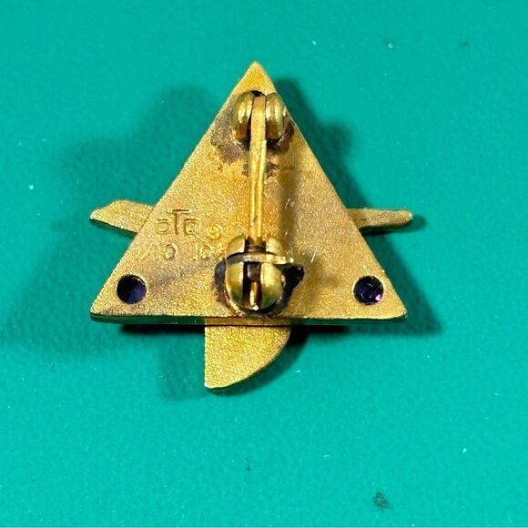 1/10 10K‎ Yellow Gold NAA North American Aviation Pin Tie Tac Bird Ruby 15 Year - Picture 2 of 4